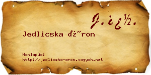 Jedlicska Áron névjegykártya